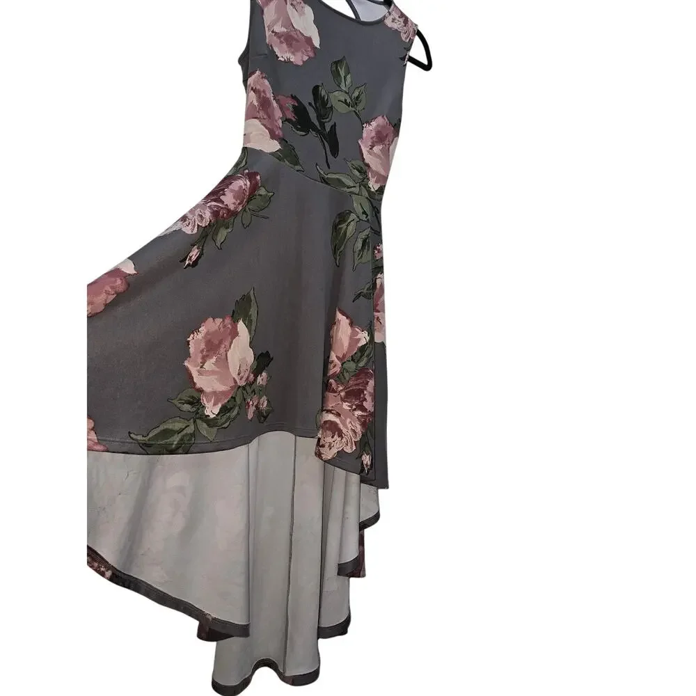 Windsor Gray Floral Hi-Low Dress – Size Large - Picture 6 of 15